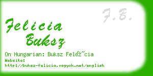 felicia buksz business card